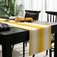 thumbnail image 4 of Yellow White Ombre Cotton Linen Small Table Runner 13 x 60 inch Modern Gradient Minimalist Aesthetic Non-slip Rectangular Dining Table Decor for Wedding Party Holiday Dinner, 4 of 8
