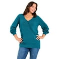 thumbnail image 2 of Avenue Women's Plus Size Faux Wrap Pull Over Sweater, 2 of 2