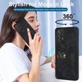 thumbnail image 3 of Nalacover for Samsung Galaxy A52 5G 6.5 inch Wallet Back Case,Luxury PU Leather Soft TPU Anti-Drop Shockproof Two Card Slots with Finger Ring Holder Kickstand Ultra Slim Phone Cover.Black, 3 of 8