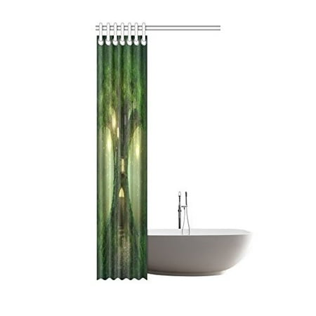 Pop Big Tree House Decor Fairy Tree Of Life Light In Rainforest Woodsy Wildlife Scene Waterproof Bathroom Shower Curtain Set Green Yellow 36x72 Inch Walmart Canada