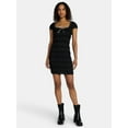 thumbnail image 3 of Madden NYC Women’s Texture Lace Mini Dress with Short Sleeves, Sizes XXS-XXL, 3 of 5