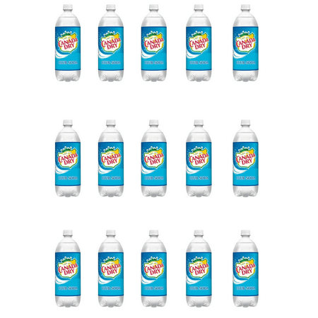 Canada Dry 1 Liter Drink Mixers – Tonic Zero Tonic Club Soda and Ginger Ale – Bundled by Louisiana Pantry – (Club Soda 15 Pack)
