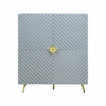 ACM-AC01032 - ACME Gaines Accent Cabinet, Gray High Gloss Finish