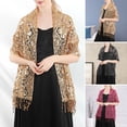 thumbnail image 3 of Châle Confortable Long Élégant Léger Polyester Paillettes Robe de Soirée pour Rendez-Vous, 3 of 8