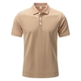 thumbnail image 4 of Fnnxeal Mens Polo Shirts, Summer Casual Button Short Sleeve Knit Khaki Polo Shirts for Men Size 2XL, 4 of 4
