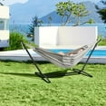 thumbnail image 6 of RONG-3 Double People Hammock & Stand Set w/Storage Bag & Carrying Bag, Outdoor/Indoor Heavy-Duty Portable Hammock, 450LB Capacity - Black White Stripe, 6 of 7