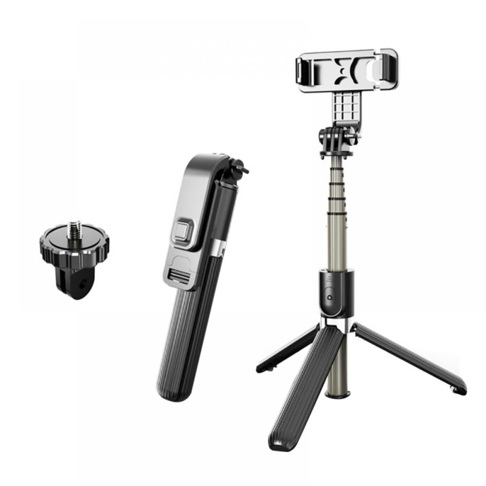 onn. Wireless Selfie Stick with Smartphone Cradle, GoPro Mount and  Bluetooth Shutter Remote, Black 