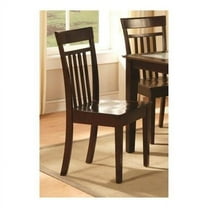 East West EWCDC-CAP-W Capri slat back Chair with wood Seat- Cappuccino - Pack of 2