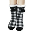 thumbnail image 6 of EnJoCho Women'S Thickened Fleece Lined Socks Autumn Winter Christmas Black Red Plaid Pattern Plush Insulation Anti Slip Floor Socks Ladies Winter Thick Fleece Socks, 6 of 6