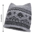 thumbnail image 3 of LRGSHF Women Cute Cat Ear Shaped Knit Hat, Vintage Cuffed Winter Hat Warm Ear Protection Pullover Cap, 3 of 4