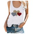 thumbnail image 1 of Cadeaux pour Maman Femmes Grande Taille Été Imprimé Animal Col Rond Sans Manches T-Shirt Débardeur, 1 of 6