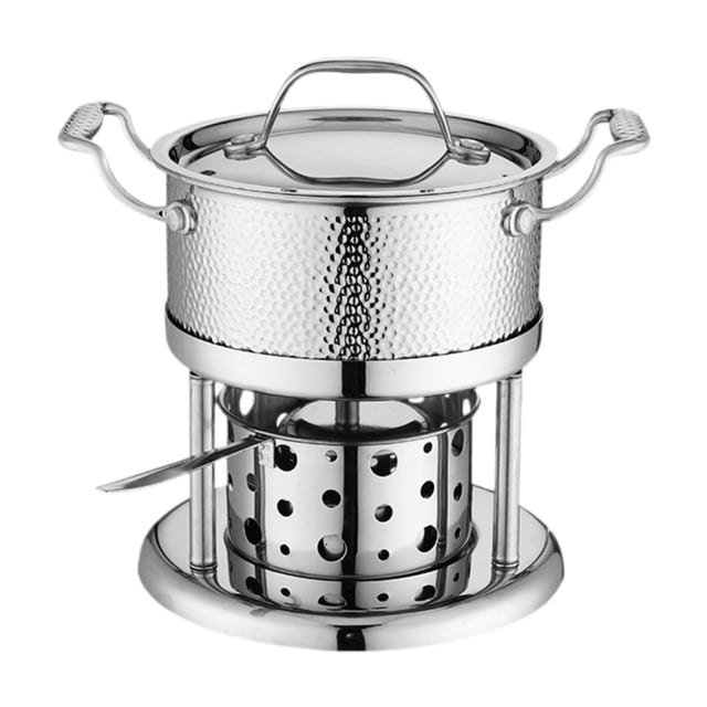 Luzkey Réchaud à Alcool Marmite Chaude en Acier Inoxydable Buffet Chaud pour BBQ Restaurant Usage Domestique A