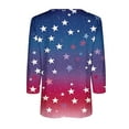 thumbnail image 4 of Odbmxy Womens T Shirts 3/4 Sleeve 4th of July Summer Tops for Women Stars Pullover Holiday Loose Blue Leisure Tops, 4 of 5