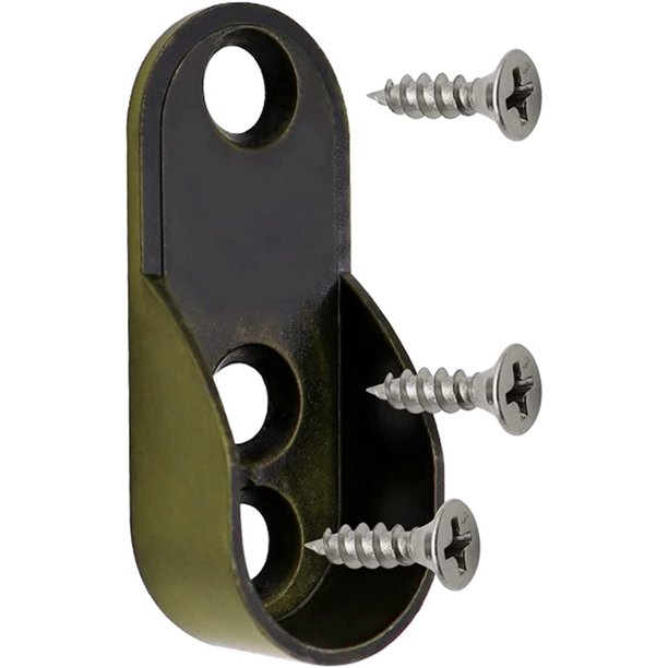 10 piezas de soportes de barra de armario de aleación de zinc soporte de barra de ropa de bronce soporte de tubo de armario ovalado para barra redonda de 16MM en armarios y baño-con tornillos esquí esquí Gafas de esquí