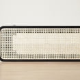 thumbnail image 3 of GZXS Solid Wood Bench with Woven Rattan Seat, Indoor Entryway Bench for Hallway, End of Bed, Windows, Rustic Farmhouse Boho Style (Black, 39.37"L x 11.02"W x 16.93"H), 3 of 8