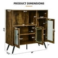 thumbnail image 4 of Kadyn Buffet Sideboard,Sideboard Buffet Cabinet,Buffet Kitchen Storage Cupboard with Glass Door and Adjustable Shelves-Rustic Brown, 4 of 9