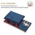 thumbnail image 2 of ELEHOLD Case for Samsung Galaxy S23, 2-in-1 Detachable Magnetic Wallet Case with Card Holder, RFID Blocking Shockproof PU Leather Cover with Kickstand,Darkblue, 2 of 5