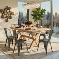 thumbnail image 4 of Topcobe 4 Pcs Modern Bar Stools with Removable Back and Rubber Feet, Living Room Chairs for Home Kitchen, Gun, 4 of 7