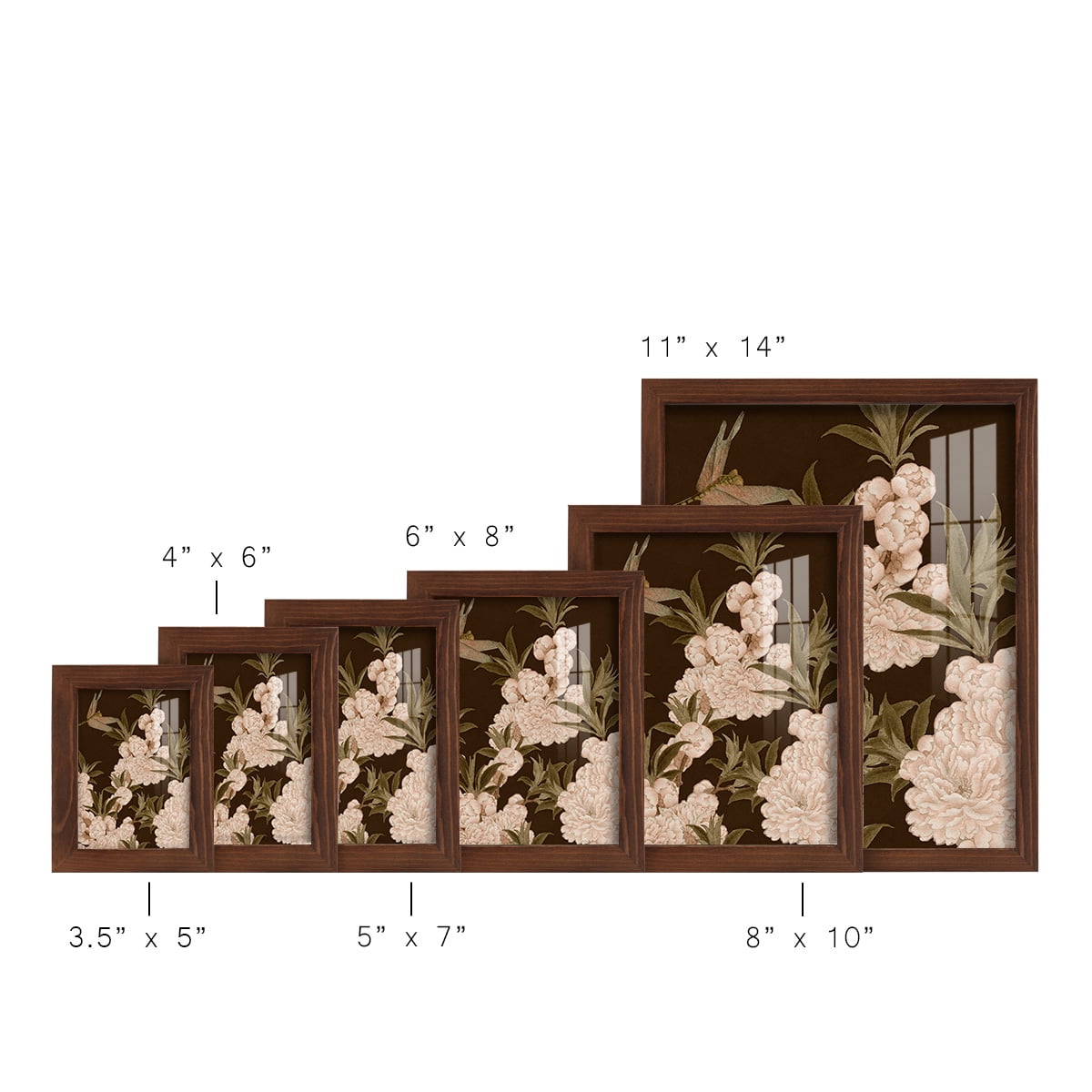 Asian Brocade III - Framed Print w/glass - Chestnut