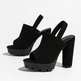 thumbnail image 6 of Mostsola Platform Heels for Women Knitted Mesh Pumps Casual Dressy Open Toe Slingback Heels, 6 of 9