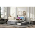 thumbnail image 2 of Newest Queen Storage Platform Bed with Trundle, Gray Bed Frame Includes 2 Drawers , LED Headboard, Space Saving Sleeper with Flexible Storag, 2 of 12