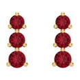 thumbnail image 3 of 0.42 ct Screw-Back Stud Earrings for Women | 2.9mm Round Cut Simulated Pink Tourmaline | 14K Yellow Gold, 3 of 5