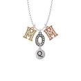 thumbnail image 2 of Delight Jewelry Silvertone Capital Letter - Q - Pebble Disc - Multi-Colored Crystal Mom Charm Necklace, 2 of 5