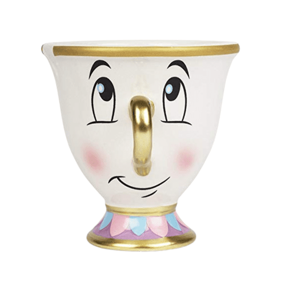 Disney Chip Mug Beauty and the Beast Coffee Mugs with Gold Foil 8 Ounces