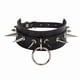 thumbnail image 5 of Mujeres Hombres Pu Cuero Spike Remache Stud Collar Gargantilla Grande O-Ring Punk Rock Gargantillas Góticas Cadena De Clavícula Ajustable Serendint AP005980-00, 5 of 6