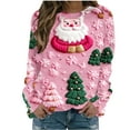 thumbnail image 2 of SwiftWear Long Sleeve Xmas Sweatshirts Women Crewneck Pullover Top Cute Christmas Tree Santa Claus Print Shirts Holiday Party S, 2 of 4