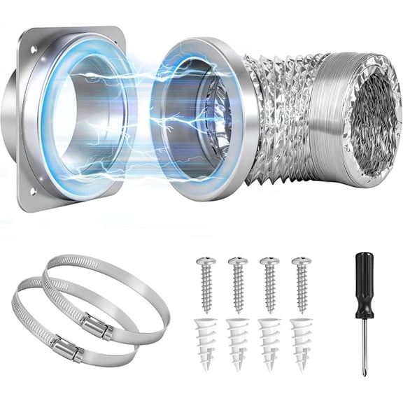 Magnetic Dryer Vent Kit Quick Connect for 4" Dryers,3.3FT Hose, Magnetic Hold,Airtight Seal & Reinforced Wall Connector