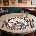 thumbnail image 4 of OAVQHLG3B American Flag Vases Flowers 4th of July Round Placemats Set of 4, 14 Inch Patriotic Memorial Day Round Table Mats for Dining Decoration, 4 of 6