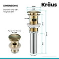 thumbnail image 4 of Kraus Brass Pop-up Drain for Bathroom Sink with Overflow in Brushed Gold, 4 of 5