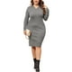 thumbnail image 2 of Vestido de suéter de talla grande Agnes Orinda para mujeres, vestido midi con capucha de manga larga 3X gris, 2 of 6