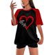 thumbnail image 1 of Gibobby Playera de Manga Corta Casual Suave Camiseta manga corta raglán suelta con cuello redondo y manga raglán para mujer 2024(Rojo,G), 1 of 4