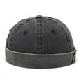 thumbnail image 1 of Zhuge Gorro de estibador desgastado con parche de estilo hip hop para hombre (negro), 1 of 4