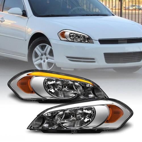 Sequential For 2006-2016 Impala/Limited Chrome Headlight w/LED Tube