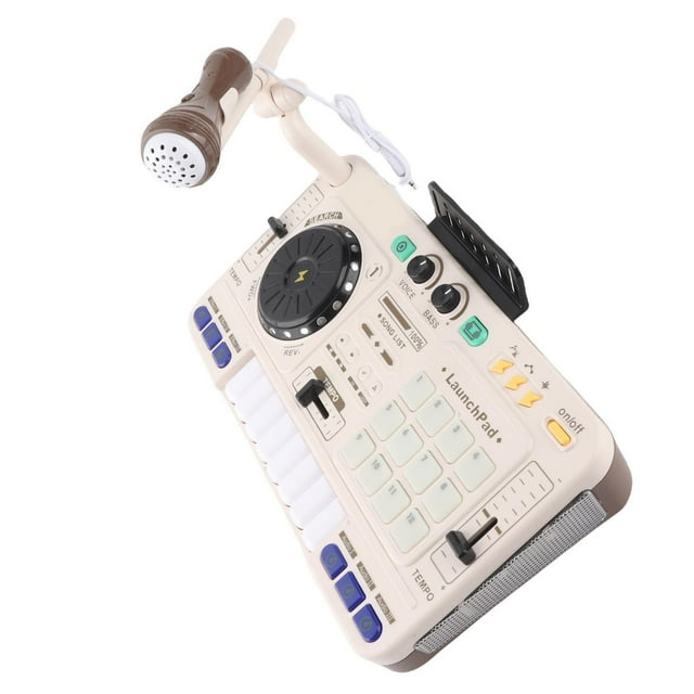 Kids DJ Mixer, 2 in 1 Electronic Keyboard Piano 12 MIDI Buttons Recording Function with LED Lights Sound Effects & Microphone, Musical Instruments for Boys Girls Age 3+