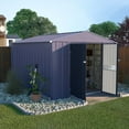 thumbnail image 6 of VEIKOUS 12' x 8' Outdoor Metal Shed, Large Storage Shed w/Thickened Galvanized Steel, Lockable Door & Air Vent, Grey, 6 of 7