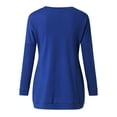 thumbnail image 3 of LoyisViDion Women'S Solid Color Christmas Print Round Neck Sweater Women Blue 6(S), 3 of 4