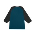 thumbnail image 6 of Men's Long Sleeve Round Neck Contrast Color Raglan Three Quarter Sleeve T-Shirt Top for Spring Fall Sporty Style,Dark Blue,3XL, 6 of 8