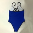 thumbnail image 2 of Gibobby Trajes de Baño para Mujer Bikini con Tanga y cuello en V para mujer, traje de baño Monokini, ropa de baño, ropa de playa(Azul,G), 2 of 5