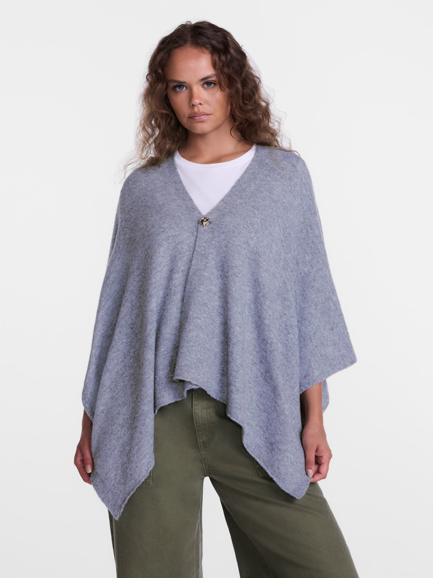 Scenario Women's Button Front Ruana, Mid-weight, Sizes S-XL