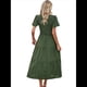 thumbnail image 3 of Vestido Bohemio Informal de Corta con Escote en V y Dobladillo para Mujer, Color Verde Talla M, 3 of 10