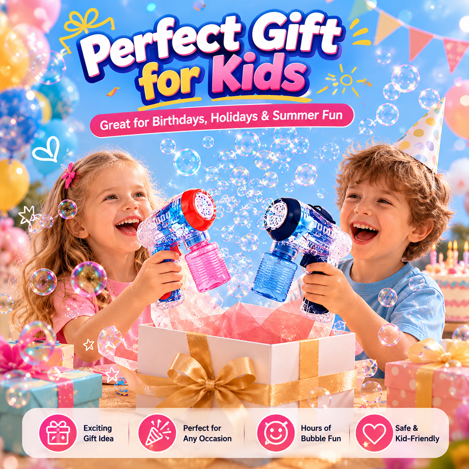 JoyStone 2-Pack Bubble Machine with LED Lights photo 6