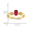 thumbnail image 2 of Solid 14k Yellow Gold Ruby Diamond Engagement Ring Size 7.5 (.01 cttw.), 2 of 3