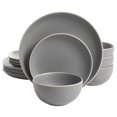 thumbnail image 1 of Gibson Home Rockaway 12-Piece Dinnerware Set Service for 4, Grey Matte -, 1 of 4