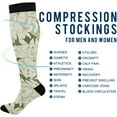 thumbnail image 4 of FREEAMG High Elasticity Compression Socks, High Knee Socks Adult Universal Leisure Relieve Fatigue,White Chrysanthemum Travel Daily with Running (1 Pair), 4 of 7