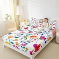 thumbnail image 4 of Manfei Watercolor Floral Full Size Sheets for Kids, Rustic Groovy Bed Sheets, Farmhouse Daisy Flower Sheet Sets, Breathable Home Decor, 4pcs, 4 of 7
