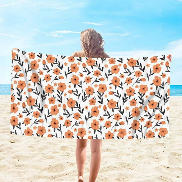 Toalla de playa, toallas de baño, toalla de playa de microfibra, toalla de baño súper colorida, manta de playa a prueba de arena, toalla multiusos para viajes, piscina, 30 x 60 pulgadas, tienda de cam